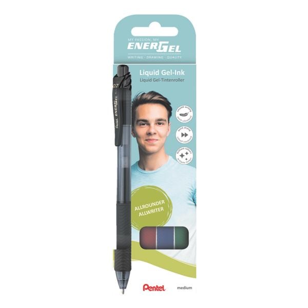 Pentel 4er-Pack Gelschreiber Energel BL 107