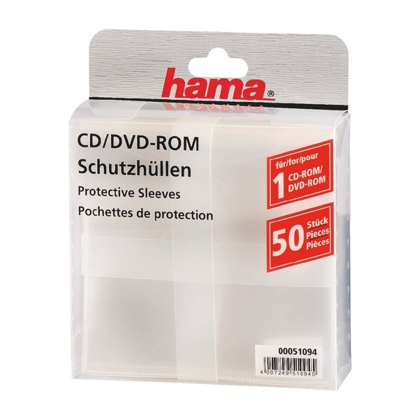 Hama CD/DVD/Blu-ray-Schutzhllen - 50 Stck (transparent)
