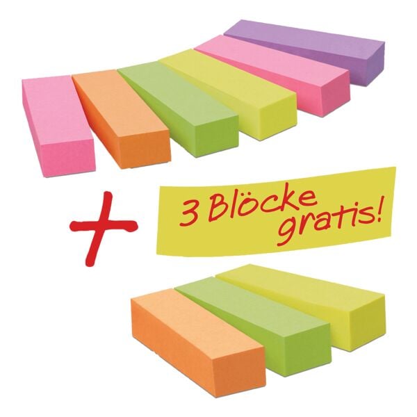 6+3 Post-it Notes Markers Notes Marker 50 x 15 mm, Papier