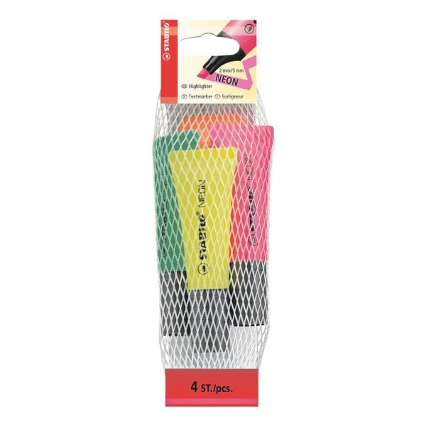 4x STABILO Textmarker NEON Keilspitze 4x STABILO Textmarker NEON Keilspitze