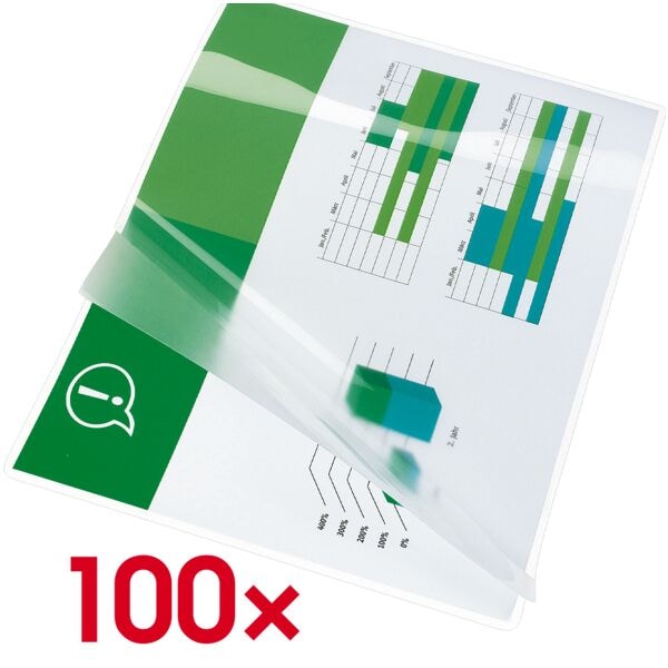 GBC 100 St�ck Laminiertaschen A4 80 mic gl�nzend