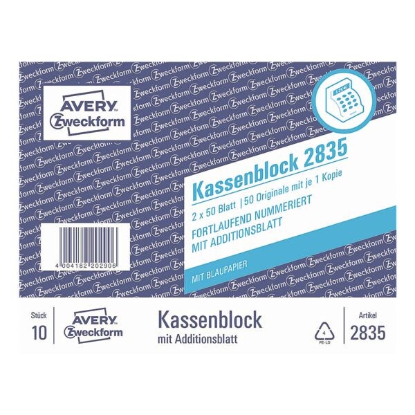 Avery Zweckform Formularvordrucke »Kassenbuch mit Additionsblatt« Avery Zweckform Formularvordrucke »Kassenbuch mit Additionsblatt«