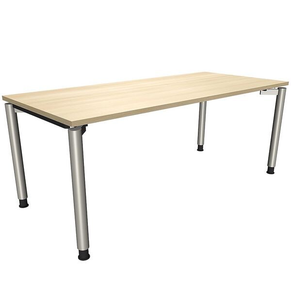 fm Brombel Schreibtisch Fastline 180 cm, 4-Fu silberaluminiumfarben