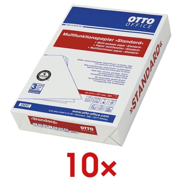 10x Multifunktionspapier A4 OTTO Office Standard - 5000 Blatt gesamt