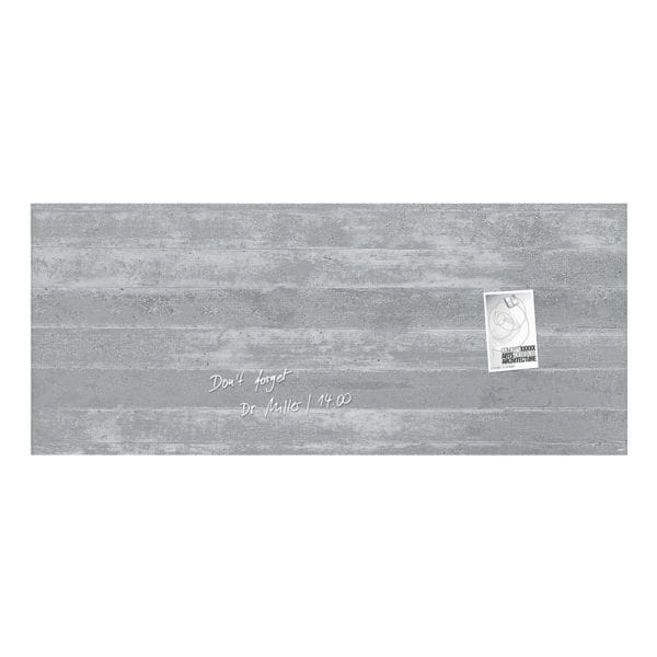 Sigel Glas-Magnettafel Artverum Sichtbeton, 130 x 55 cm