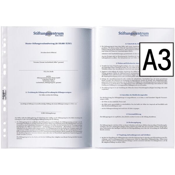 Durable Prospekthlle A3 genarbt, oben offen - 50 Stck