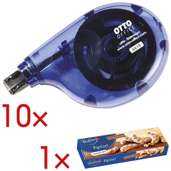 OTTO Office Einweg-Korrekturroller Mr. Sideway 4,2 mm / 8,5 m inkl. Geb�ck �Kipferl�