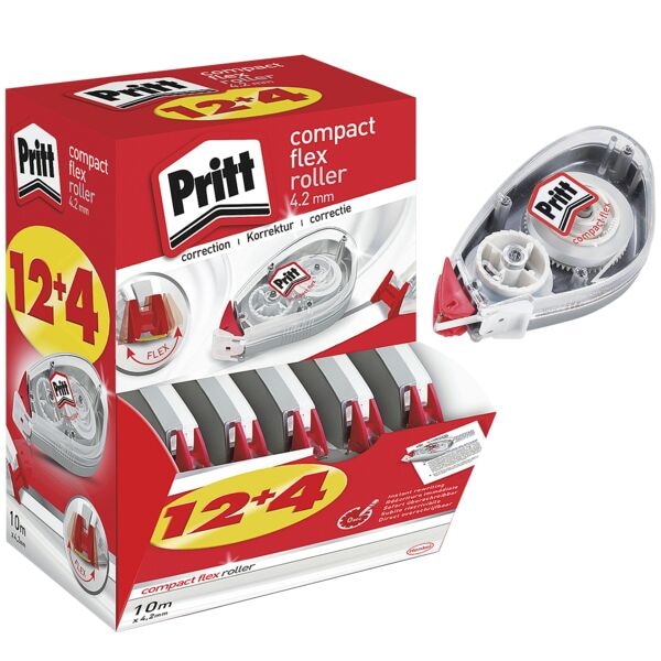 16x Pritt Einweg-Korrekturroller Compact Flex 4,2 mm / 10 m