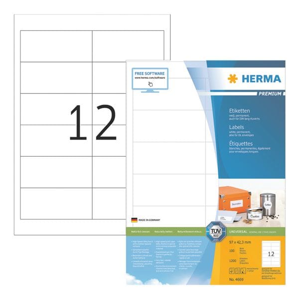 Herma 1200er-Set Universal-Klebeetiketten 4669