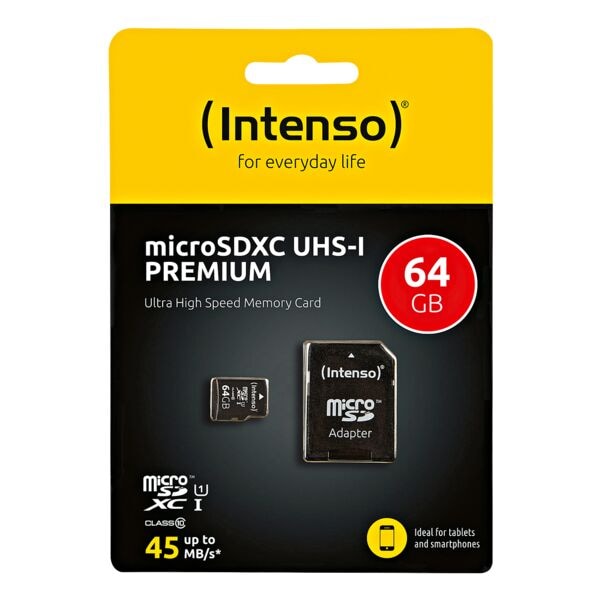 Intenso microSDXC-Speicherkarte Premium, 64GB