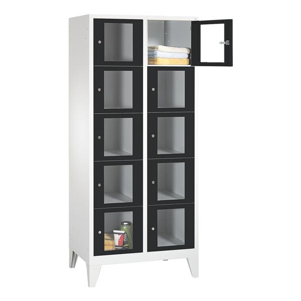 CP Schließfachschrank Classic A, 2x5, Stahl / Acrylglas, auf Sockel, 81 x 180 cm