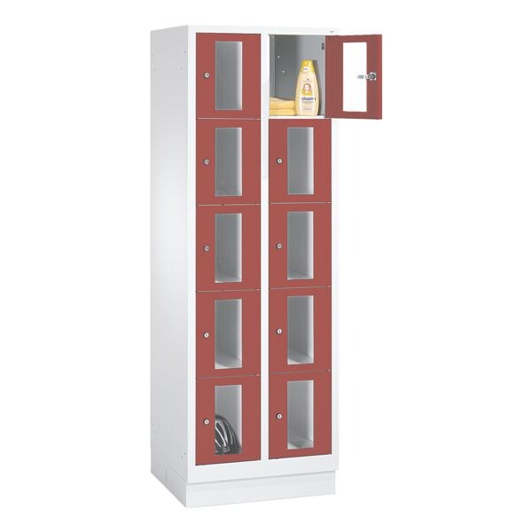 CP Schließfachschrank Classic A, 2x5, Stahl / Acrylglas, auf Sockel, 61 x 180 cm