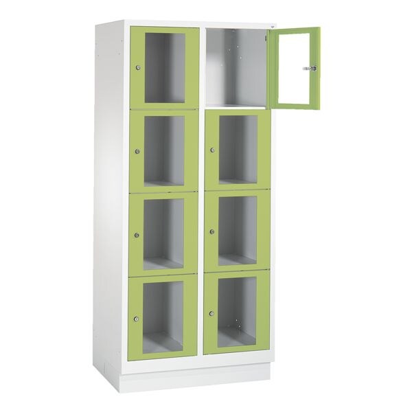CP Schliefachschrank Classic A, 2x4, Stahl / Acrylglas, auf Sockel, 81 x 180 cm