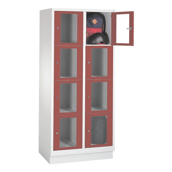 CP Schließfachschrank Classic A, 2x4, Stahl / Acrylglas, auf Sockel, 81 x 180 cm
