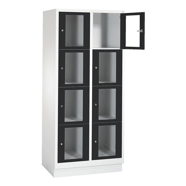 CP Schließfachschrank Classic A, 2x4, Stahl / Acrylglas, auf Sockel, 81 x 180 cm