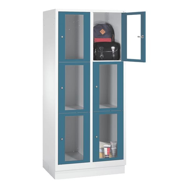 CP Schließfachschrank Classic A, 2x3, Stahl / Acrylglas, auf Sockel, 81 x 180 cm