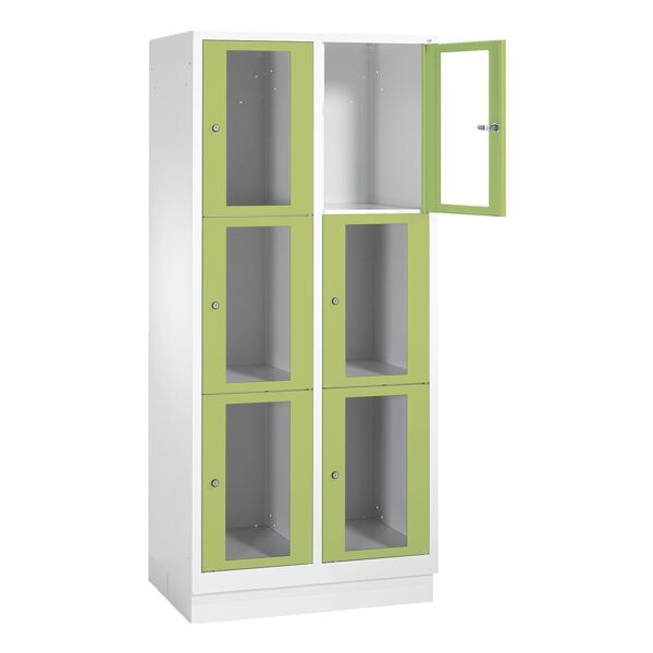 CP Schließfachschrank Classic A, 2x3, Stahl / Acrylglas, auf Sockel, 81 x 180 cm