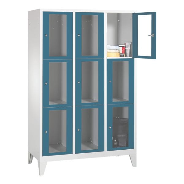 CP Schließfachschrank Classic A, 3x3, Stahl / Acrylglas, auf Füßen, 120 x 185 cm CP Schließfachschrank Classic A, 3x3, Stahl / Acrylglas, auf Füßen, 120 x 185 cm