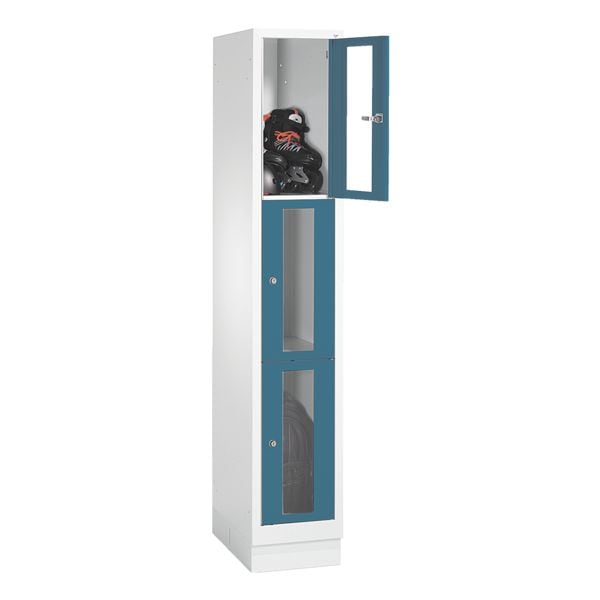 CP Schließfachschrank Classic A, 1x3, Stahl / Acrylglas, auf Sockel, 32 x 180 cm CP Schließfachschrank Classic A, 1x3, Stahl / Acrylglas, auf Sockel, 32 x 180 cm