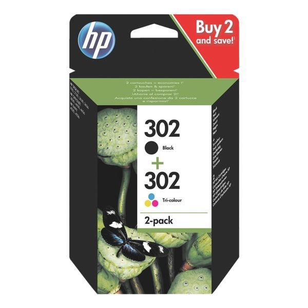 HP Druckerpatrone im Set HP 302, schwarz / 3-farbig - X4D37AE
