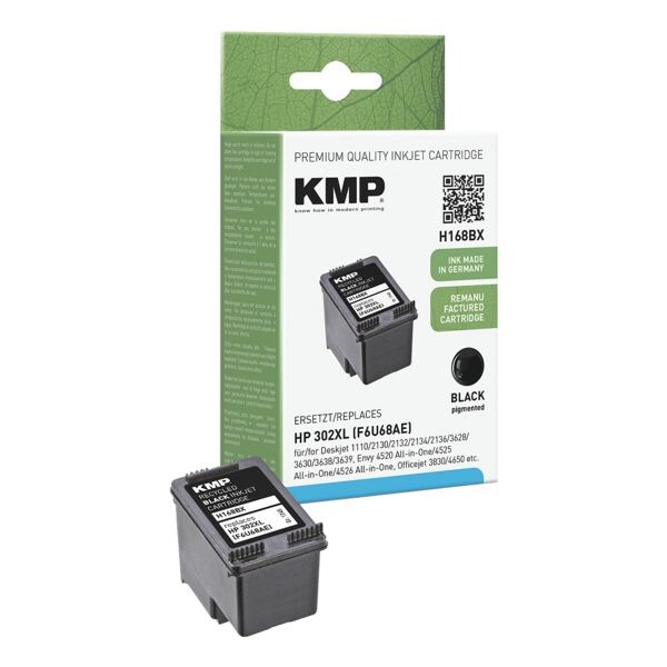 KMP Tintenpatrone ersetzt Hewlett Packards F6U68AE Nr. 302XL schwarz
