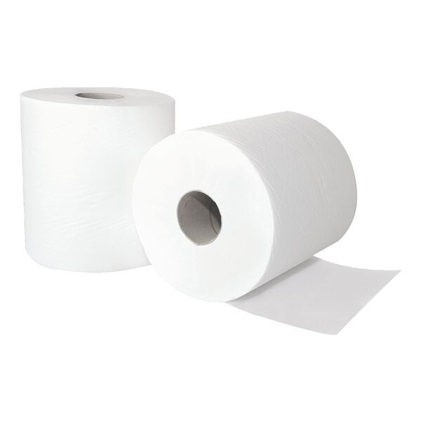 Handtuchrolle WIPEX Handtuchrolle Innenabrollung 2-lagig, hochweiß, 33,6 cm x 20,3 cm aus Zellstoff - 2700 Blatt gesamt Handtuchrolle WIPEX Handtuchrolle Innenabrollung 2-lagig, hochweiß, 33,6 cm x 20,3 cm aus Zellstoff - 2700 Blatt gesamt