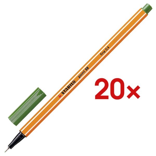 20x STABILO Fineliner point 88® 0,4mm