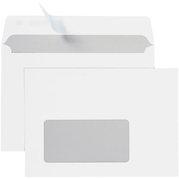 Briefumschlge Steinmetz Umschlagbox, C6 80 g/m mit Fenster, haftklebend - 700 Stck