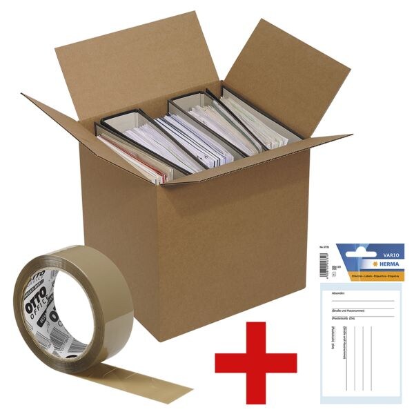 Ordner-Versandkartons 30.63 L - 10 Stck inkl. Packband Standard inkl. Paketadressen/Versandzettel 5731