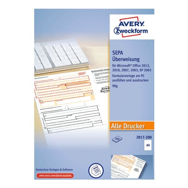 Avery Zweckform Formularvordrucke 2817-200 SEPA-berweisung