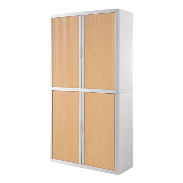 easyOffice Schrank abschliebar, 110 x 204 cm, Rollladen, Stahl / Kunststoff