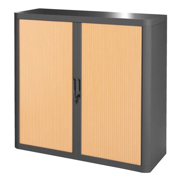easyOffice Schrank abschließbar, 110 x 104 cm, Rollladen, Stahl / Kunststoff