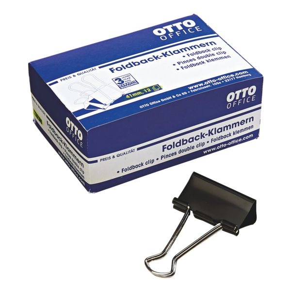 OTTO Office Foldback-Klammern 41 mm, schwarz