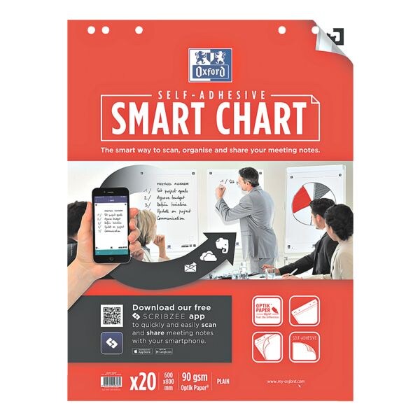 Oxford 3 Flipchartblöcke »Smart Chart« blanko selbstklebend Oxford 3 Flipchartblöcke »Smart Chart« blanko selbstklebend