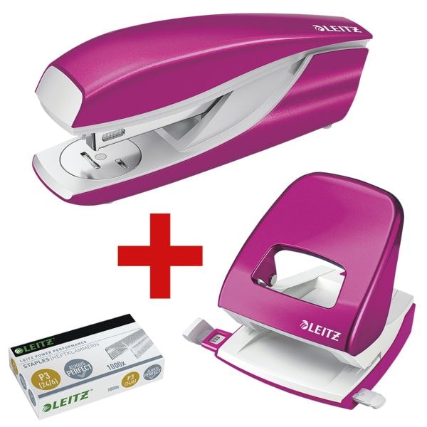 Tacker / Heftgerät LEITZ »5502« 30 Blatt inkl. Locher »5008 NeXXt WOW« + Heftklammern »24/6« 5570