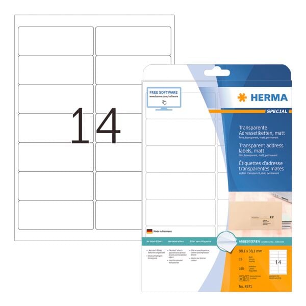 Herma Transparente Adress-Etiketten Special 350 Stck