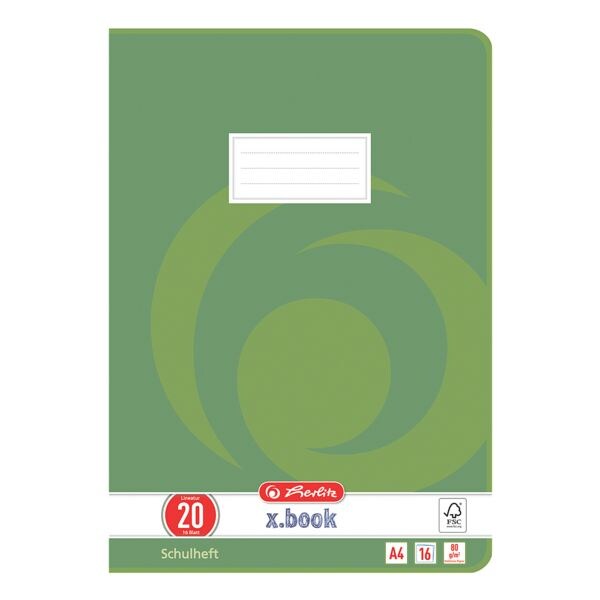 Herlitz Schulheft x.book A4 blanko (Lineatur 20), ohne Rand, fr alle Klassen