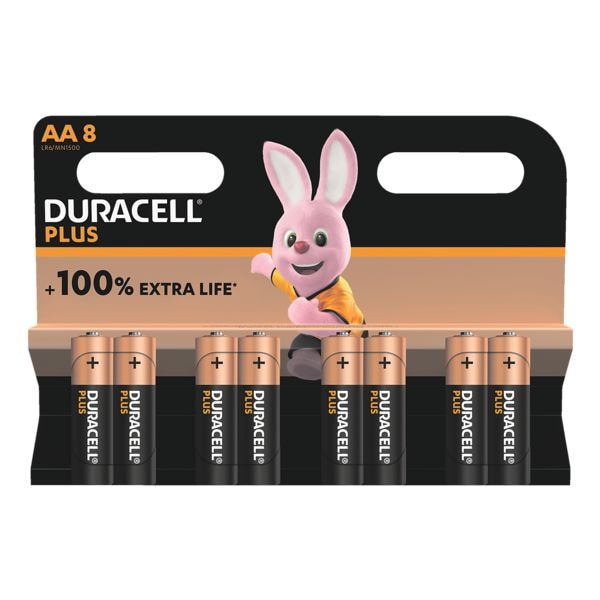 Duracell 8er-Pack Batterien Plus Mignon / AA / LR06
