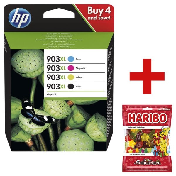 HP Tintenpatrone HP 903XL Multipack - 3HZ51AE inkl. Fruchtgummi »Frohe Weihnachten« HP Tintenpatrone HP 903XL Multipack - 3HZ51AE inkl. Fruchtgummi »Frohe Weihnachten«