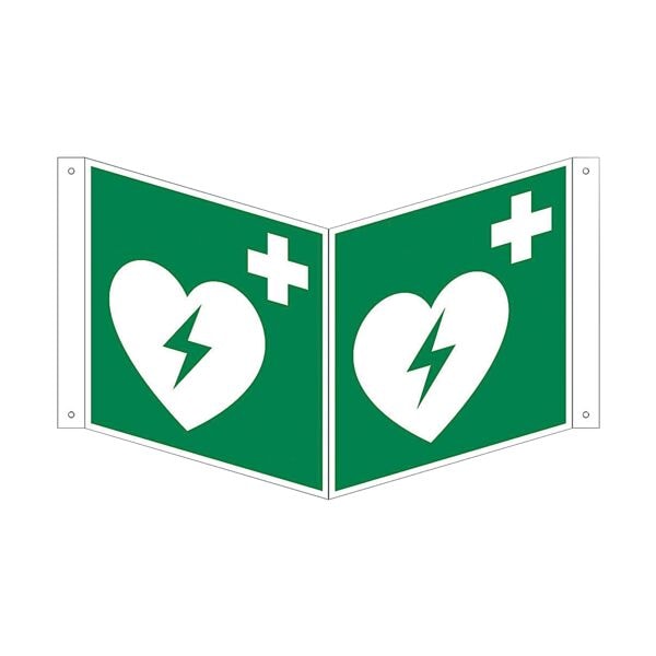 Marahrens Sicherheitskennzeichen »Automatisierter externer Defibrillator [E010]« Nasenschild 20 x 0,1 x 20 cm