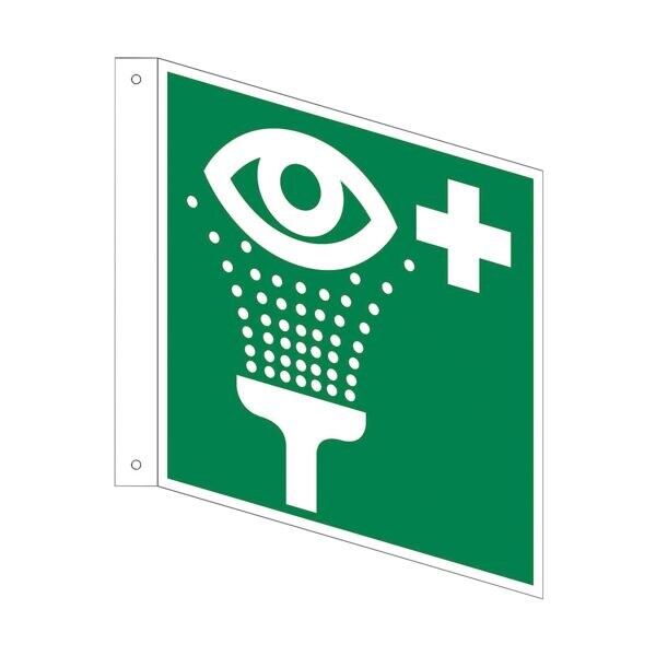 Marahrens Sicherheitskennzeichen »Augenspüleinrichtung [E011]« Fahnenschild 20 x 0,1 x 20 cm