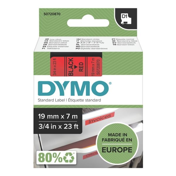 Dymo Beschriftungsband 19 mm x 7 m fr Dymo D1 Beschriftungsgerte
