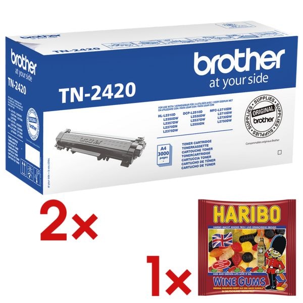 Brother 2x Toner »TN-2420« inkl. 1x Fruchtgummi »Wine Gums« Brother 2x Toner »TN-2420« inkl. 1x Fruchtgummi »Wine Gums«