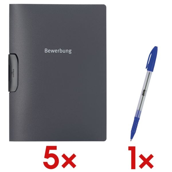 Durable 5x Bewerbungsmappe »Duraswing« inkl. 1x Einweg-Kugelschreiber »Eco Stick« Durable 5x Bewerbungsmappe »Duraswing« inkl. 1x Einweg-Kugelschreiber »Eco Stick«