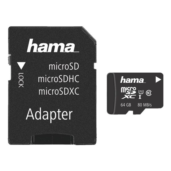 Hama microSDXC-Speicherkarte mit Adapter »Class 10 UHS-I 64 GB«