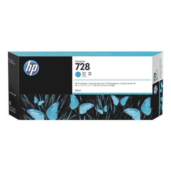 HP Tintenpatrone HP 728 300 ml, cyan - F9K17A HP Tintenpatrone HP 728 300 ml, cyan - F9K17A