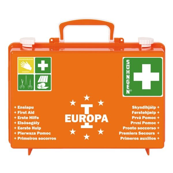 SHNGEN Erste-Hilfe-Koffer EUROPA I inklusive Inhaltsverzeichnis sowie Erste-Hilfe Anleitung in 14 europischen Sprachen