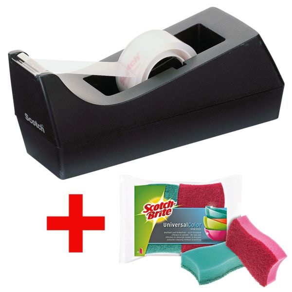Scotch Tischabroller-Set »C38 + Crystal Clear Tape 600« inkl. 2er-Pack Reinigungsschwämme »Universal Color« Scotch Tischabroller-Set »C38 + Crystal Clear Tape 600« inkl. 2er-Pack Reinigungsschwämme »Universal Color«