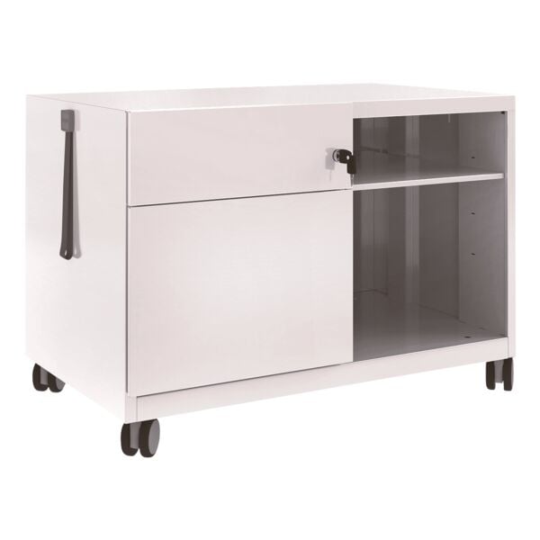 Bisley Stahl-Rollcontainer »Note Caddy« mit Hängeregistraturschub und offene Fächer links
