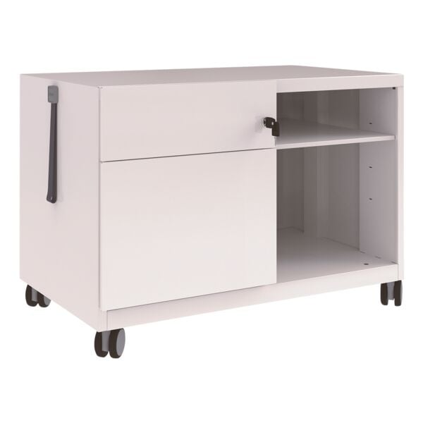 Bisley Stahl-Rollcontainer »Note Caddy« mit Hängeregistraturschub und offene Fächer links
